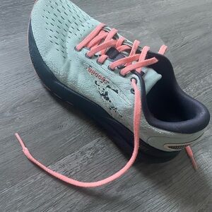 Brooks Mint Green Running Shoe with Pink Accents